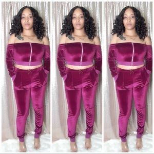Plum velvet set
